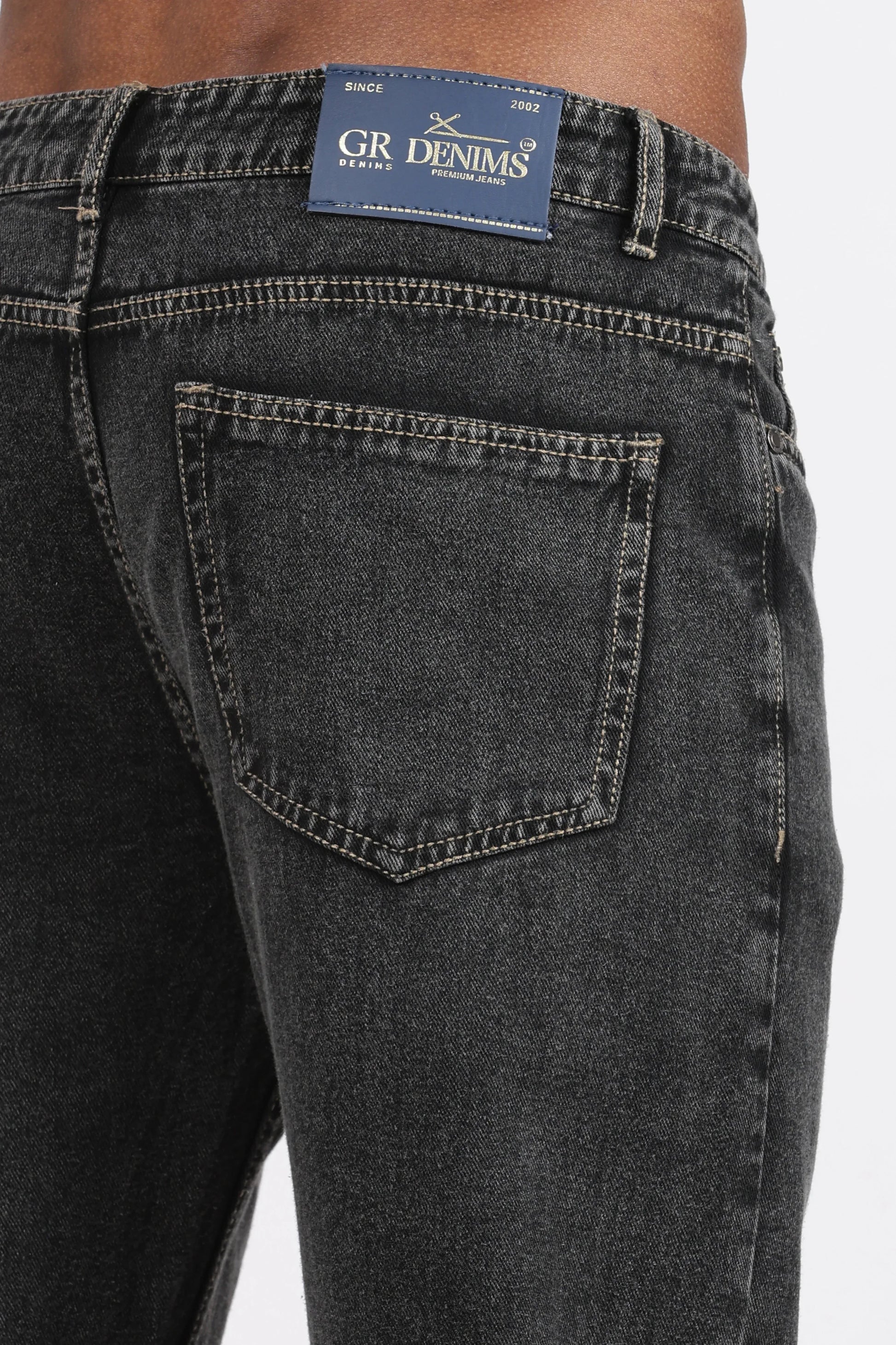 MENS MOM FIT - CHARCOLE BLACK DENIM JEANS - GR DENIMS