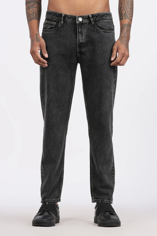 MENS MOM FIT - CHARCOLE BLACK DENIM JEANS - GR DENIMS