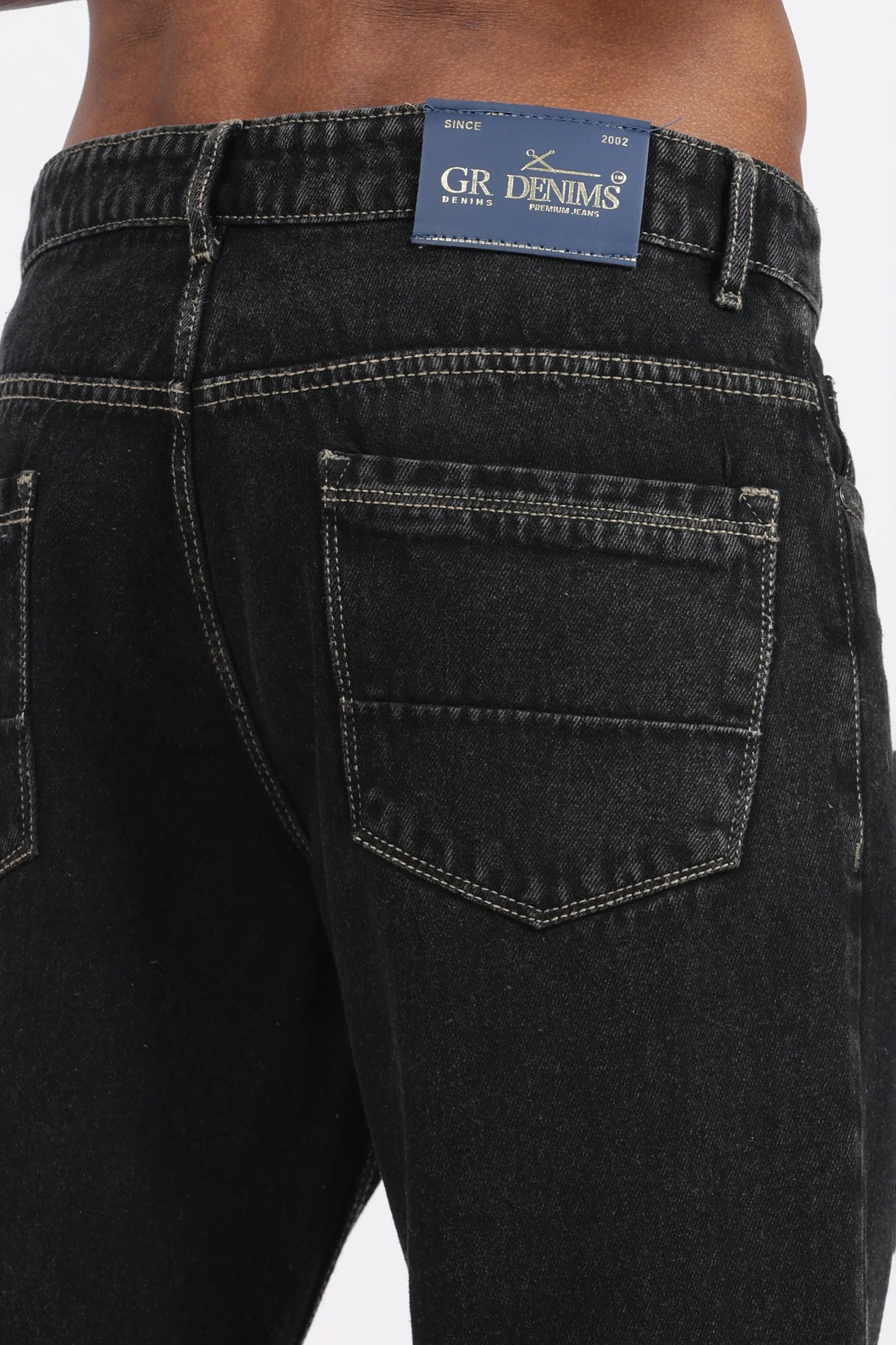 Men's Regular Fit Jeans - Charcoal Black - GR DENIMS