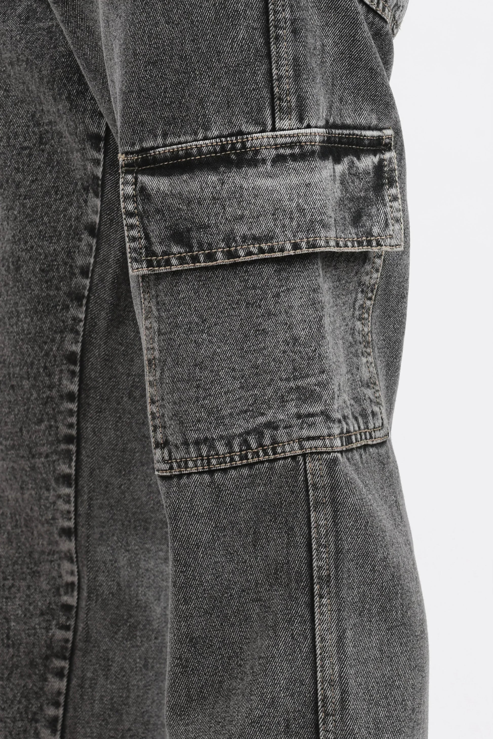 MEN'S 7 POCKET CARGO - CHARCOAL BLACK - GR DENIMS